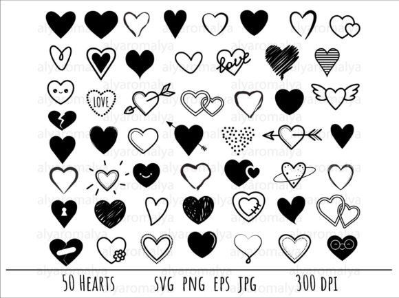 Download Hearts Clip Art Outline Svg - Heart Collection