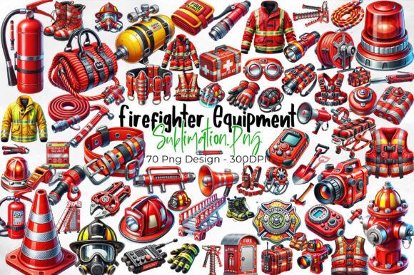 Download Firefighter Equipment Clipart Bundle - Fire Collection