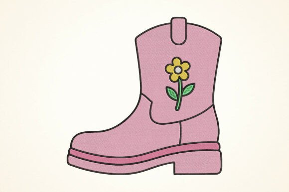Download Pink Cowgirl Boot Embroidery Design - Sign Collection