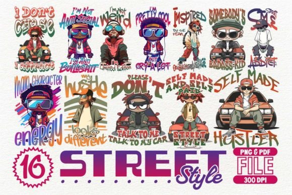 Download Street Style T-shirt Designs Bundle - Sign Collection
