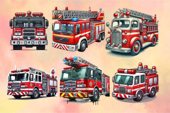 Download Watercolor Fire Truck Clipart - Fire Collection