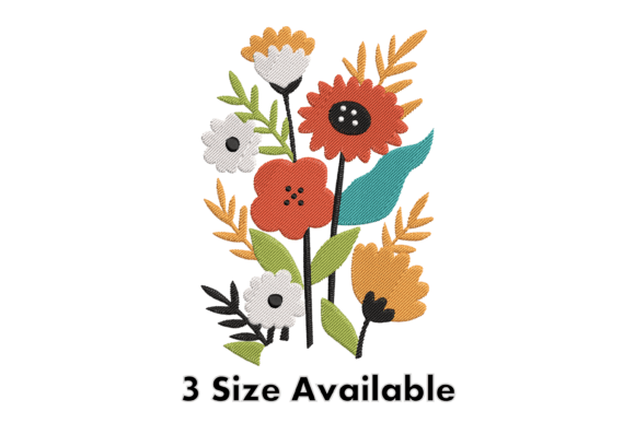 Download Colorful Wildflower Embroidery Design - Sign Collection