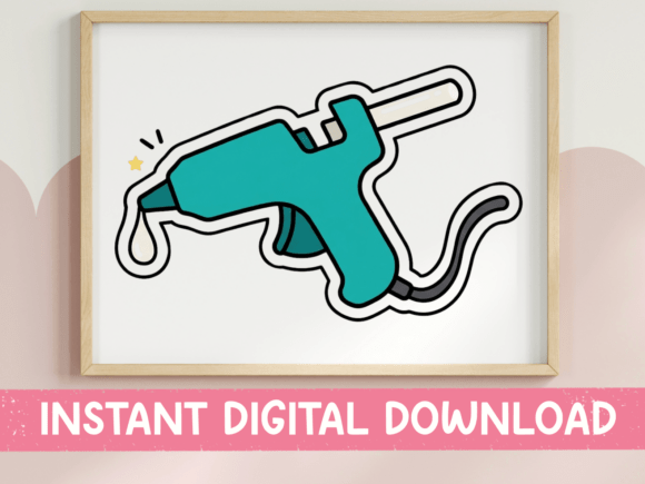 Download Hot Glue Gun Craft Sticker Design - Sign Collection
