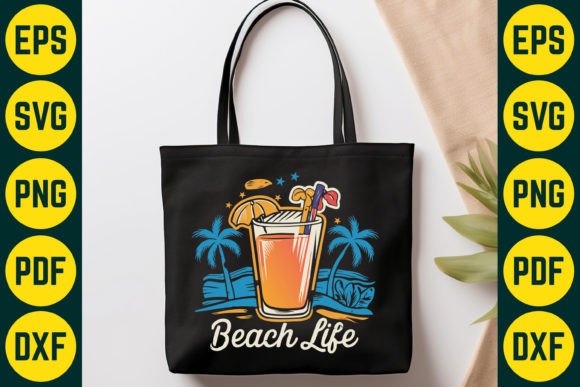 Download Beach Life Cocktail SVG T-Shirt Design - Sign Collection
