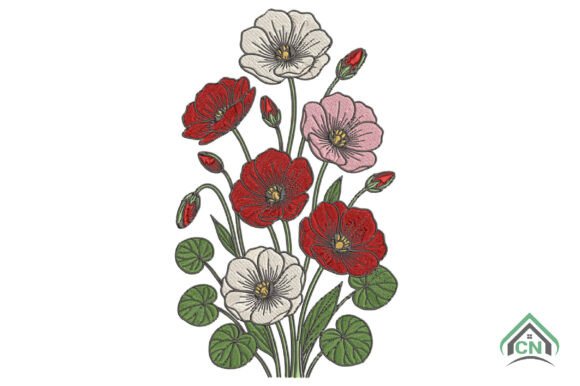 Download Floral Wildflower Embroidery Design - Sign Collection