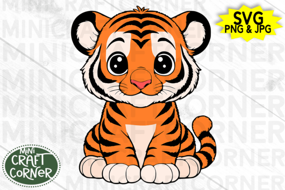 Download Baby Tiger Sitting Layered Cut File - Layered cut file Collection