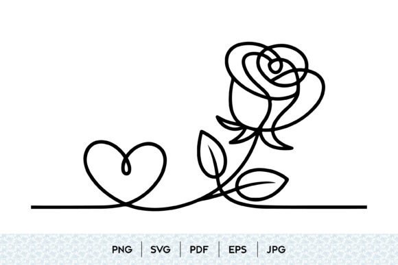 Download Rose Heart One Line SVG - Heart Collection