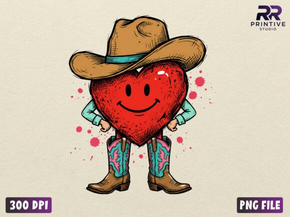 Download Cute Cowboy Heart Valentine PNG - Heart Collection