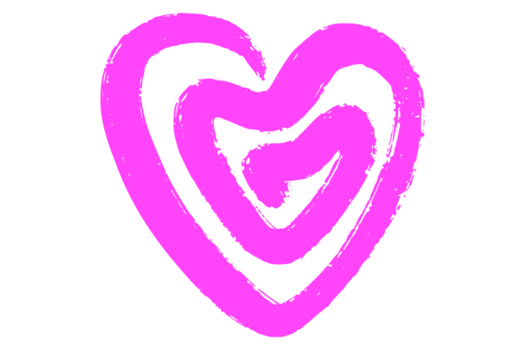 Download Pink Heart Brush Stroke Style. Grunge Lo - Heart Collection