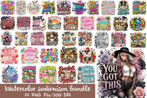 Download Watercolor Sublimation T-shirt Designs - Sign Collection