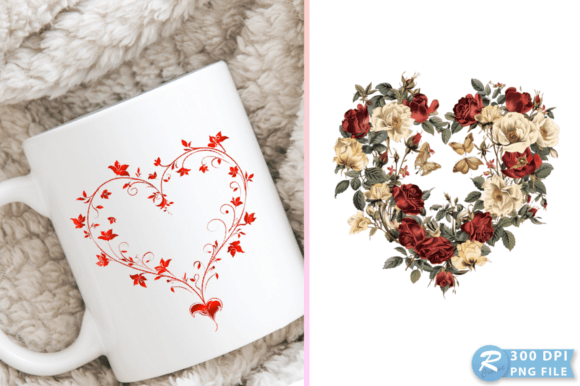 Download Valentine Floral Heart Illustration PNG - Heart Collection