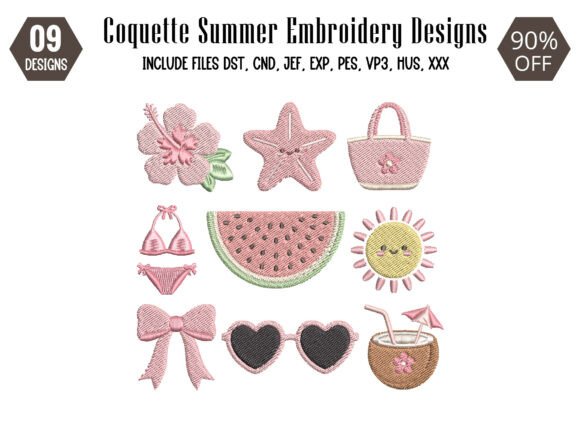 Download Coquette Summer Embroidery Design - Sign Collection