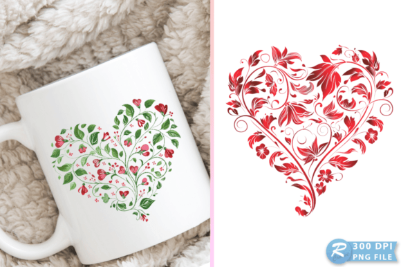 Download Valentine Floral Heart Illustration PNG - Heart Collection