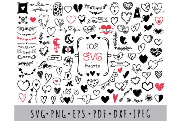 Download Hearts SVG Bundle, Valentine Day Doodle - Heart Collection