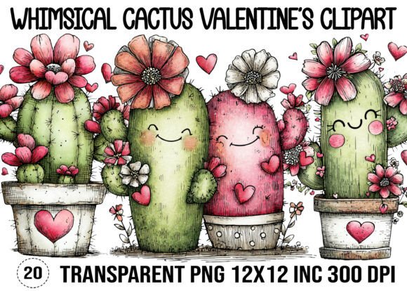 Download Whimsical Cactus Valentine's Clipart - Premium Resources