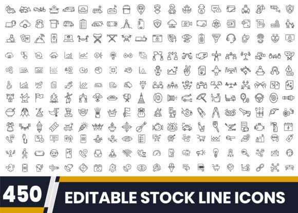 Download Versatile Line Icon Set for Designers - Sign Collection