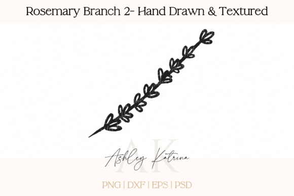 Download Rosemary Branch 2- Hand Drawn &amp; Textured - Rosemary Collection