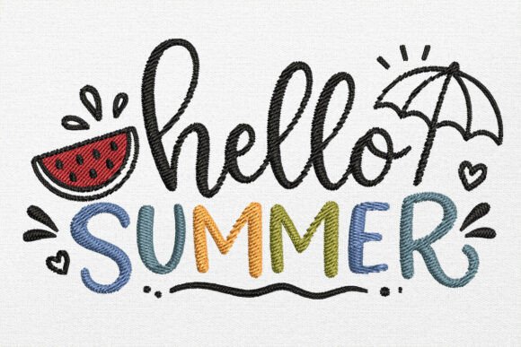 Download Summer Embroidery Design - Sign Collection