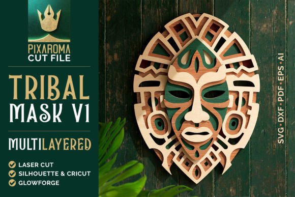 Download Tribal Mask V1 3D Layered Cut File - Layered cut file Collection